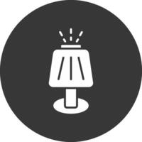 Table Lamp Glyph Inverted Icon vector