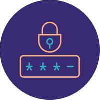 Password Line Two Color Circle Icon vector