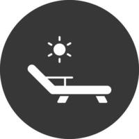 Deck Chair Glyph Inverted Icon vector