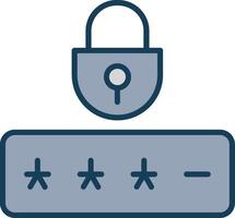 Password Line Filled Grey Icon vector