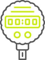 Pressure Gauge Line Two Color Icon vector