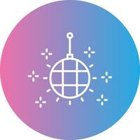 Disco Ball Line Gradient Circle Icon vector