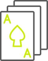 póker línea dos color icono vector