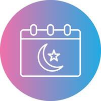 Ramadan Time Table Line Gradient Circle Icon vector