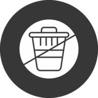 Zero Waste Glyph Inverted Icon vector