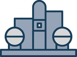 Refinery Line Filled Grey Icon vector