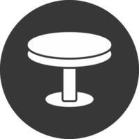 Round Table Glyph Inverted Icon vector