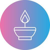 Oil Lamp Line Gradient Circle Icon vector