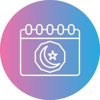 Ramadan Day Line Gradient Circle Icon vector