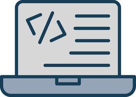 Programming Line Filled Grey Icon vector