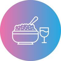 Iftar Line Gradient Circle Icon vector