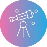 Telescope Line Gradient Circle Icon vector