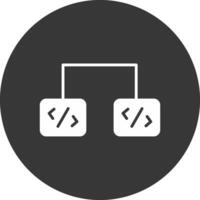 software desarrollo glifo invertido icono vector
