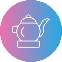 Tea Pot Line Gradient Circle Icon vector