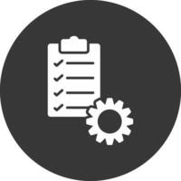 Project Management Glyph Inverted Icon vector