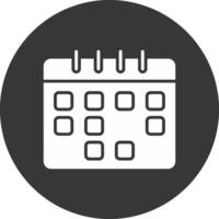 Schedule Glyph Inverted Icon vector