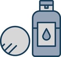 Makeup Remover Line Filled Grey Icon vector