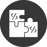 Solutions Glyph Inverted Icon vector