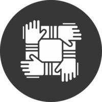 Collaboration Glyph Inverted Icon vector