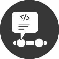 icono de glifo de programación invertido vector