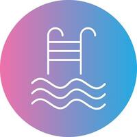 Swimming Pool Line Gradient Circle Icon vector