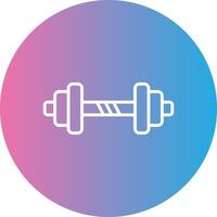 Barbell Line Gradient Circle Icon vector