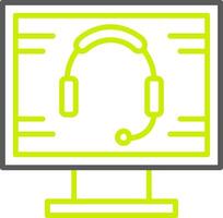 Headphones Line Two Color Icon vector