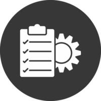 Project Management Glyph Inverted Icon vector