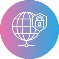 Global Security Line Gradient Circle Icon vector