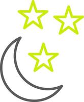 Half Moon Line Two Color Icon vector