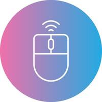 Wireless Mouse Line Gradient Circle Icon vector