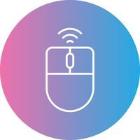 Wireless Mouse Line Gradient Circle Icon vector