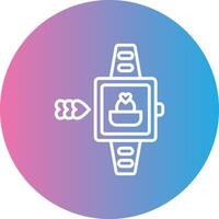 Smart Watch Line Gradient Circle Icon vector