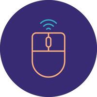 Wireless Mouse Line Two Color Circle Icon vector