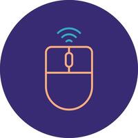 Wireless Mouse Line Two Color Circle Icon vector