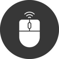 Wireless Mouse Glyph Inverted Icon vector