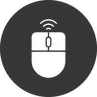 Wireless Mouse Glyph Inverted Icon vector