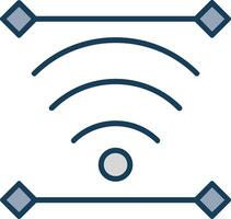 Wireless Line Filled Grey Icon vector