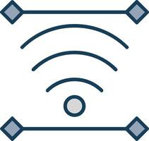 Wireless Line Filled Grey Icon vector