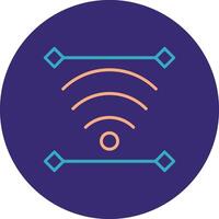 Wireless Line Two Color Circle Icon vector