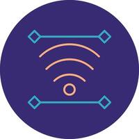 Wireless Line Two Color Circle Icon vector