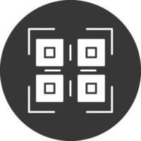 Qr Code Glyph Inverted Icon vector