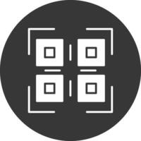 Qr Code Glyph Inverted Icon vector