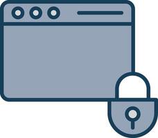Web Security Line Filled Grey Icon vector