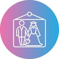 Wedding Photos Line Gradient Circle Icon vector