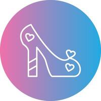 High Heels Line Gradient Circle Icon vector