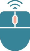 Wireless Mouse Glyph Two Color Icon vector
