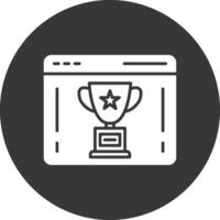 Trophy Glyph Inverted Icon vector