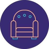 Armchair Line Two Color Circle Icon vector