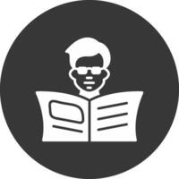 Reading Glyph Inverted Icon vector